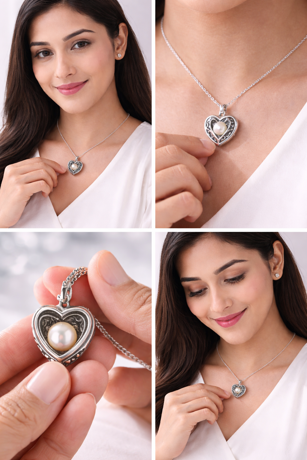 Luna Pearl Heart Pendant