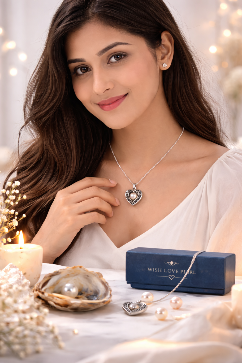 Luna Pearl Heart Pendant