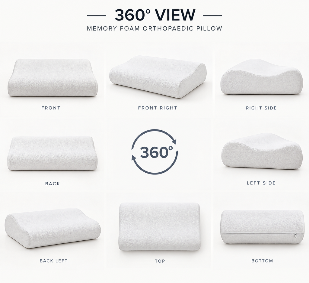 Memory Foam Solid Orthopaedic  Pillow White
